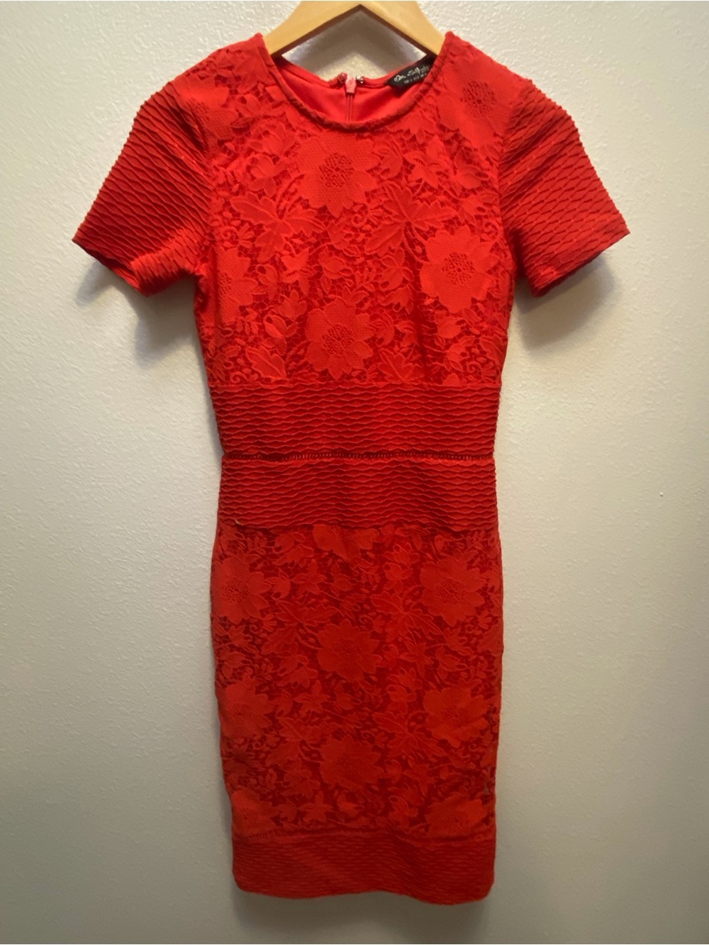 Miss Selfridge Red Lace Midi Dress